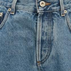 مملوكة مسبقًا Loewe Blue Denim Logo Anagram Straight Leg Jeans M Waist 27"