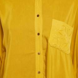 Pre Owned Loewe Yellow Two-Tone Linen Blend Pocket Detail Tunic S