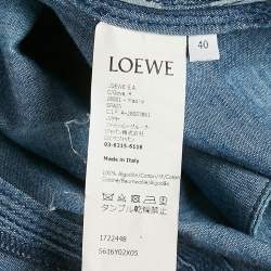 Pre Owned Loewe x Paula's Ibiza Blue Moon-Print Denim Workwear Shirt M