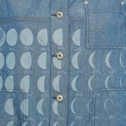Pre Owned Loewe x Paula's Ibiza Blue Moon-Print Denim Workwear Shirt M