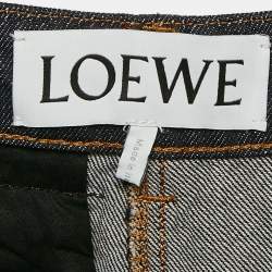 Pre Owned Loewe Navy Blue Denim Wide Leg Jeans M Waist 28"