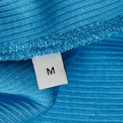 مملوكة مسبقًا Loewe Blue Anagram Embroidery Rib Knit Tank Top M