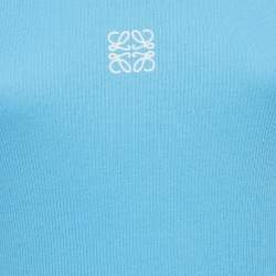 مملوكة مسبقًا Loewe Blue Anagram Embroidery Rib Knit Tank Top M