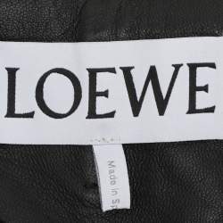 Loewe Brown/Black Leather Wide Leg Trouser S