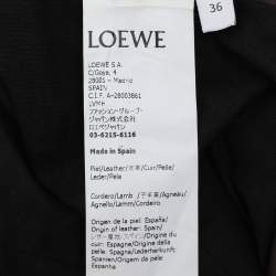 Loewe Brown/Black Leather Wide Leg Trouser S