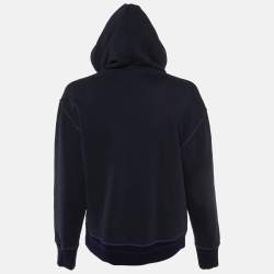 Loewe Navy Blue Anagram Embroidered Cotton Hoodie S