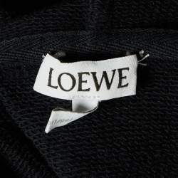 Loewe Navy Blue Anagram Embroidered Cotton Hoodie S