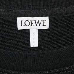 مملوكة مسبقًا Loewe Black Logo Embroidery Cotton Crew Neck Sweatshirt S