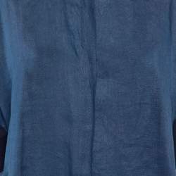 Loewe X Paula's Ibiza Blue Linen Button Front Oversized Shirt S 