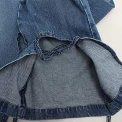 Loewe Washed Blue Denim Tie Cut Panel Jeans S