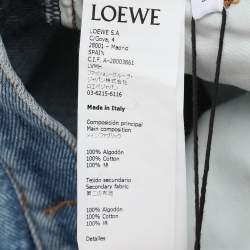 Loewe Washed Blue Denim Tie Cut Panel Jeans S
