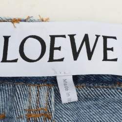 Loewe Washed Blue Denim Tie Cut Panel Jeans S