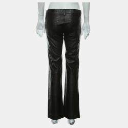 Loewe Brown Leather Long Pants EU 38