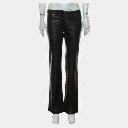 Loewe Brown Leather Long Pants EU 38
