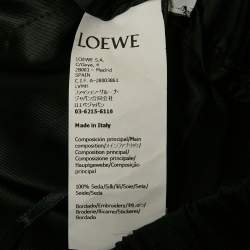 Pre Owned Loewe Black Satin Silk Wide-Leg Trousers XS
