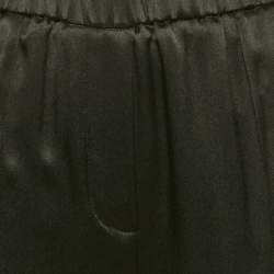 Pre Owned Loewe Black Satin Silk Wide-Leg Trousers XS