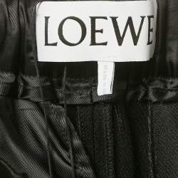 Pre Owned Loewe Black Satin Silk Wide-Leg Trousers XS