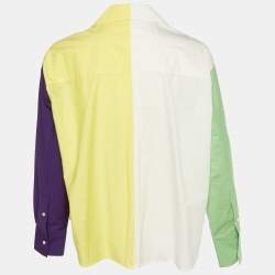 Loewe Multicolor Colorblock Cotton Button Front Shirt S   