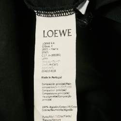 Loewe Black Anagram Embroidered Cotton Crew Neck T-Shirt S