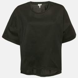 Loewe Black Anagram Embroidered Cotton Crew Neck T-Shirt S