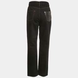 Pre Owned Loewe Black Denim High Rise Anagram Pocket Detail Jeans L Waist 30"