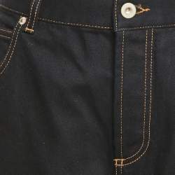 Pre Owned Loewe Black Denim High Rise Anagram Pocket Detail Jeans L Waist 30"