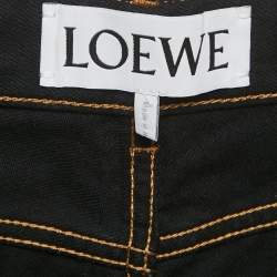 Pre Owned Loewe Black Denim High Rise Anagram Pocket Detail Jeans L Waist 30"