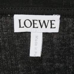 Loewe Black Angaram Embroidered Rib Knit Fitted Crop Top L