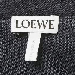 Loewe Navy Blue Satin Chain Detail Short Shirt Dress S
