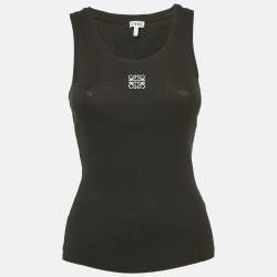 Loewe Black Anagram Embroidery Rib Knit Tank Top S