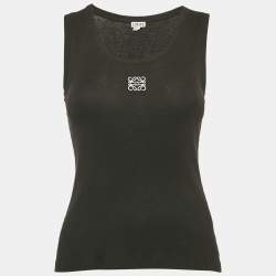 Loewe Black Anagram Embroidery Rib Knit Tank Top S