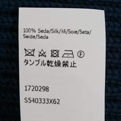 Pre Owned Loewe Navy Blue Cotton Rib Knit & Tie Detail Open Back Sweater S