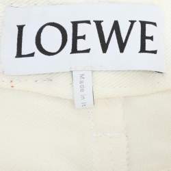 Loewe White Denim Asymmetric Hem Jeans S