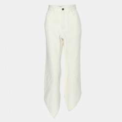 Loewe White Denim Asymmetric Hem Jeans S