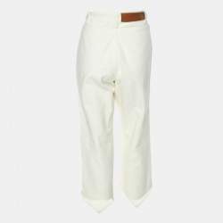 Loewe White Denim Asymmetric Hem Jeans S