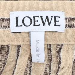 Loewe Beige/Brown Striped Linen Skirt M
