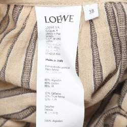 Loewe Beige/Brown Striped Linen Skirt M