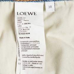 Pre Owned Loewe Light Blue Denim Anagram Detail Straight Leg Jeans M Waist 28"