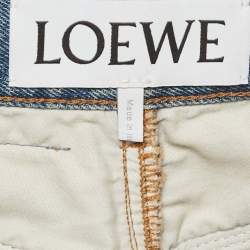 Pre Owned Loewe Light Blue Denim Anagram Detail Straight Leg Jeans M Waist 28"