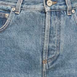Pre Owned Loewe Light Blue Denim Anagram Detail Straight Leg Jeans M Waist 28"