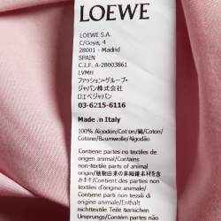 Pre Owned Loewe Pink Monogram Cotton Button Front Hooded Shirt XXL