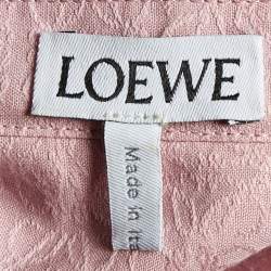 Pre Owned Loewe Pink Monogram Cotton Button Front Hooded Shirt XXL