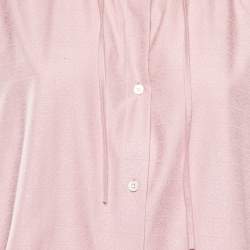 Pre Owned Loewe Pink Monogram Cotton Button Front Hooded Shirt XXL