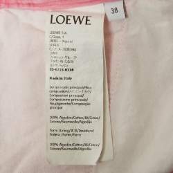 Pre Owned Loewe Pink Anagram Corduroy Wide Leg Pants M