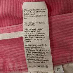 Pre Owned Loewe Pink Anagram Corduroy Wide Leg Pants M