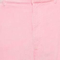 Pre Owned Loewe Pink Anagram Corduroy Wide Leg Pants M