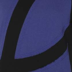 Pre Owned Loewe Black/Blue Jersey Asymmetric T-Shirt M