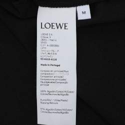 Pre Owned Loewe Black/Blue Jersey Asymmetric T-Shirt M