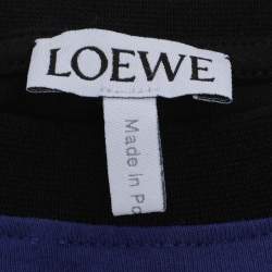 Pre Owned Loewe Black/Blue Jersey Asymmetric T-Shirt M