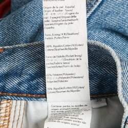 Pre Owned Loewe Blue Denim Anagram Detail Cropped Jeans S Waist 27"
